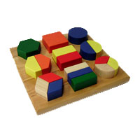 Wood Fraction Blocks puzzle toy